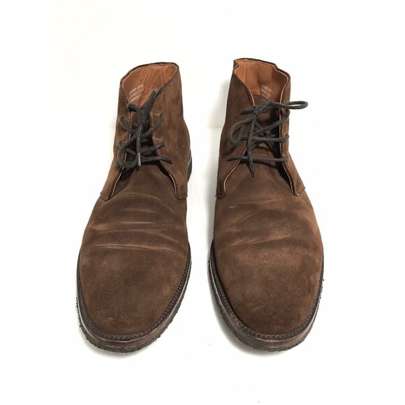 Facconable Mens Leather Suede Brown Chukka Boots Size 13 - Picture 2 of 10